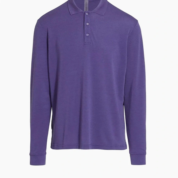 Outdoor Voices Birdie Long sleeve Polo Color: Oceanic/ Blue-Violet Golf Preppy - Picture 2 of 15